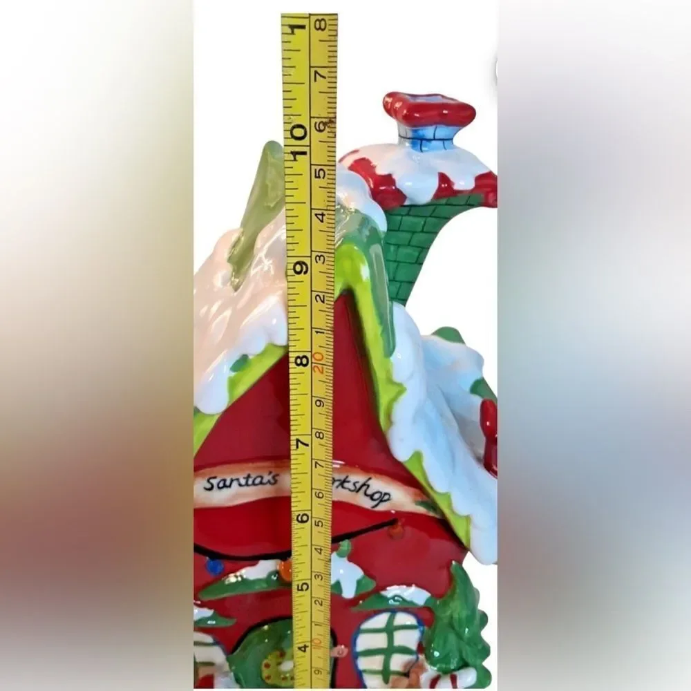Harry and David Santas Workshop Cookie Jar Ceramic Christmas Holiday 10.5